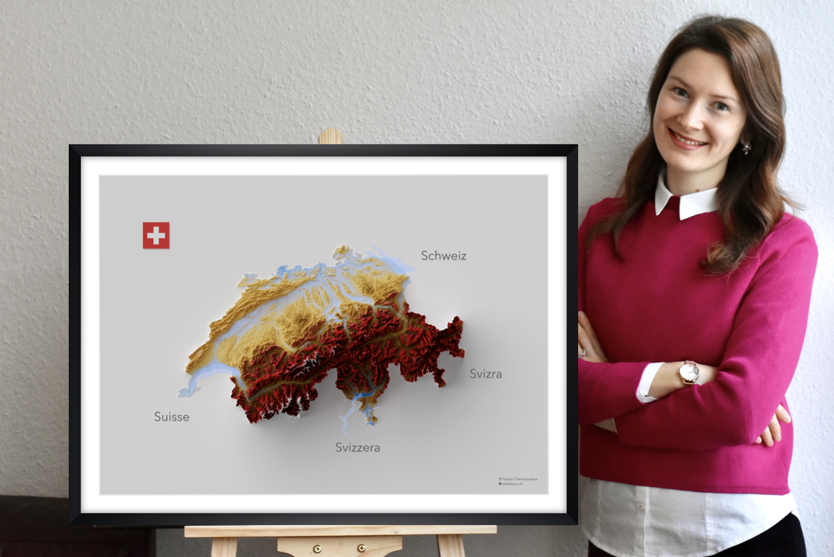 Map of Switzerland Digital Art